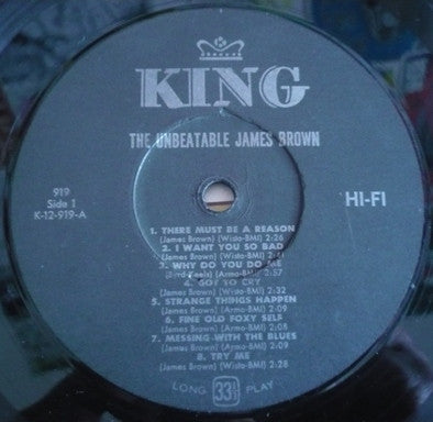 James Brown & The Famous Flames : The Unbeatable James Brown (LP, Album, Mono, RE)