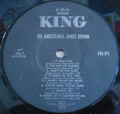 James Brown & The Famous Flames : The Unbeatable James Brown (LP, Album, Mono, RE)
