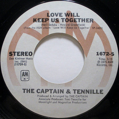 The Captain & Tennille* : Love Will Keep Us Together (7", Single, Styrene, Pit)
