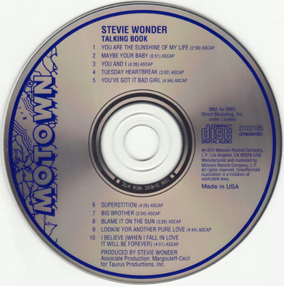Stevie Wonder : Talking Book (CD, Album, Club, RE)