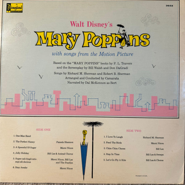 Robert B. Sherman & Richard M. Sherman / Marni Nixon, Richard M. Sherman, Dal McKennon, Bill Lee (4) : The Story And Songs From Walt Disney's Mary Poppins (LP, RE, Kee)