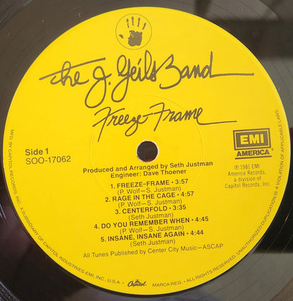 The J. Geils Band : Freeze-Frame (LP, Album, Los)