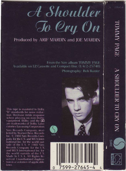 Tommy Page : A Shoulder To Cry On (Cass, Single, Spe)