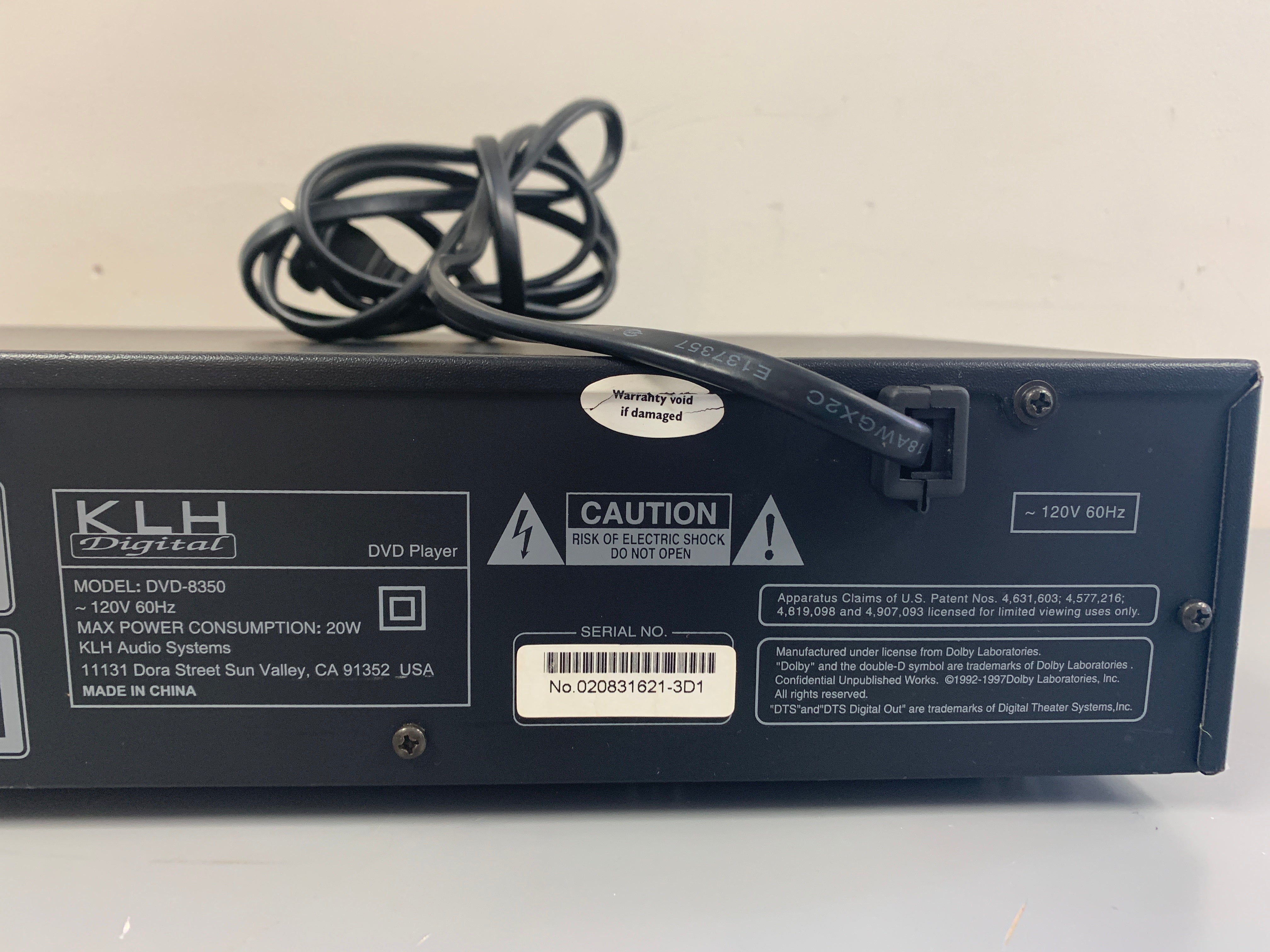 KLH DVD-8350 DVD/CD Player – The Turntable Store