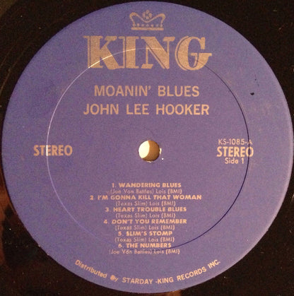 John Lee Hooker : Moanin' And Stompin' Blues (LP, Comp, RE)