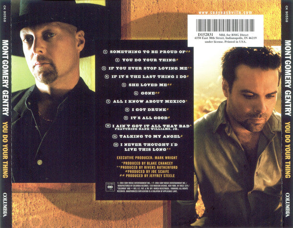 Montgomery Gentry : You Do Your Thing (CD, Album, Club, DAD)