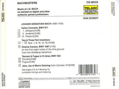 Don Dorsey : Bachbusters (CD, Album)