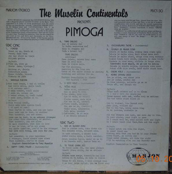 The Muselin Continentals : Pimoga (LP, Album)