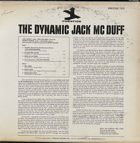 Buy The Brother Jack McDuff Quartet With The Big Band Of Benny