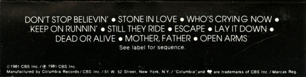 Journey : Escape (Cass, Album, Tex)