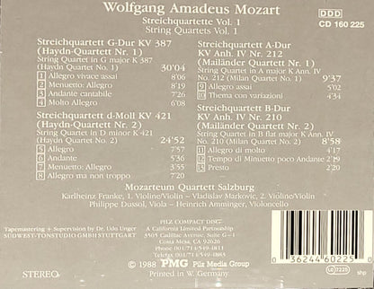 Wolfgang Amadeus Mozart - Mozarteum Quartett Salzburg* : String Quartets Vol. I (CD)
