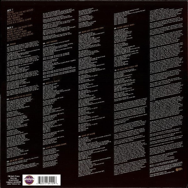 Amy Winehouse : Back To Black (LP, Album, Ste)