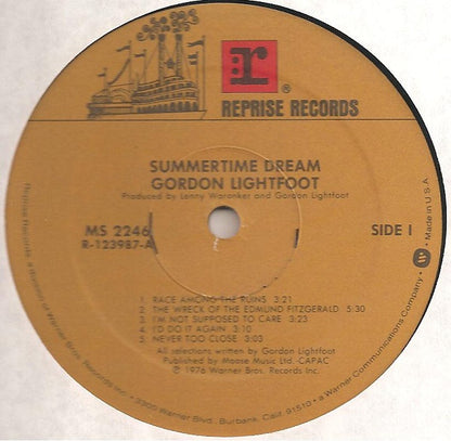 Gordon Lightfoot : Summertime Dream (LP, Album, Club)