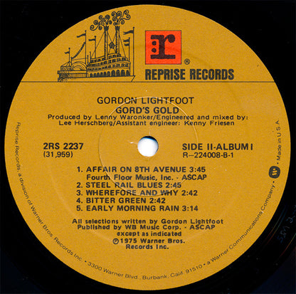 Gordon Lightfoot : Gord's Gold (2xLP, Comp, Club)