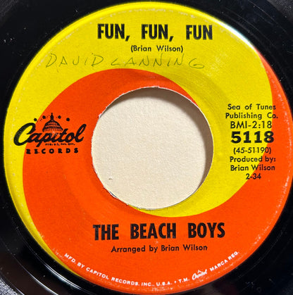 The Beach Boys : Fun, Fun, Fun (7", Single, Scr)