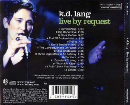 k.d. lang : Live By Request (CD, Album)