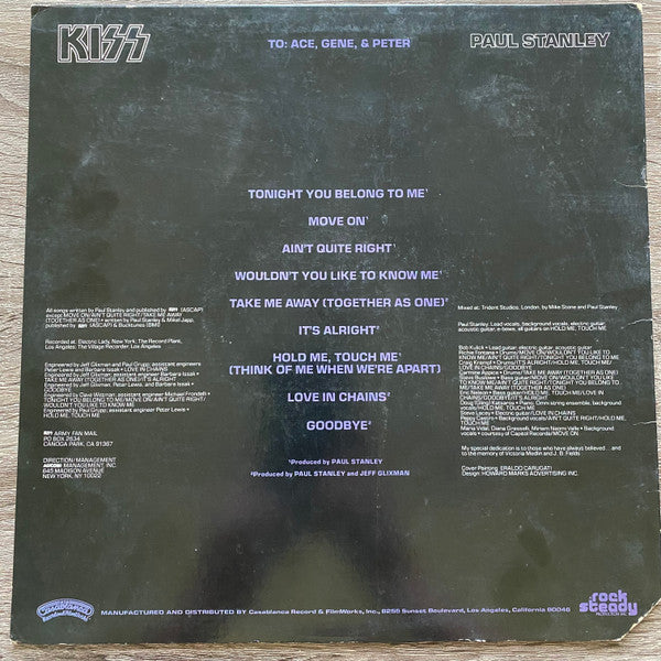 Kiss, Paul Stanley : Paul Stanley (LP, Album, Kee)