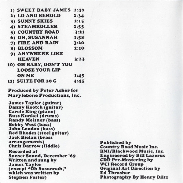 James Taylor (2) : Sweet Baby James (CD, Album, Club, RE, BMG)