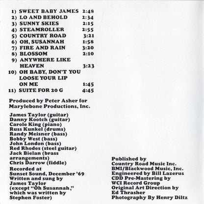 James Taylor (2) : Sweet Baby James (CD, Album, Club, RE, BMG)
