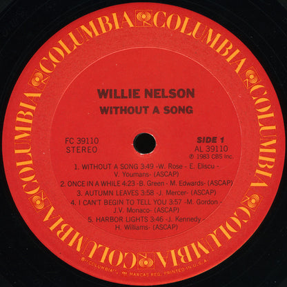 Willie Nelson : Without A Song (LP, Album, Pit)