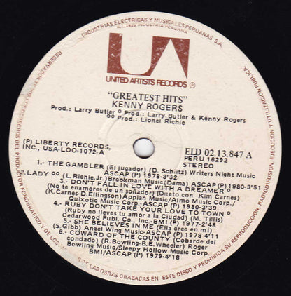 Kenny Rogers : Kenny Rogers "Greatest Hits" (LP, Comp)