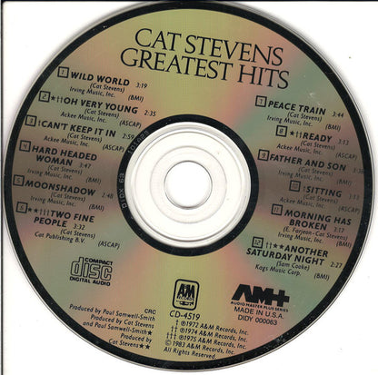 Cat Stevens : Greatest Hits (CD, Comp, Club, RE, CRC)