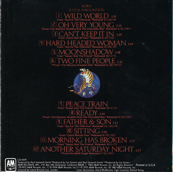Cat Stevens : Greatest Hits (CD, Comp, Club, RE, CRC)