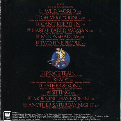 Cat Stevens : Greatest Hits (CD, Comp, Club, RE, CRC)