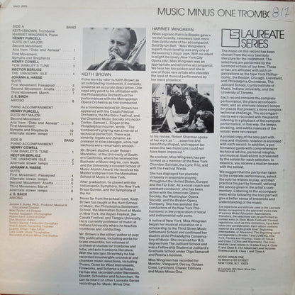 Jay Friedman, Harriet Wingreen : Music For Trombone & Piano (12")