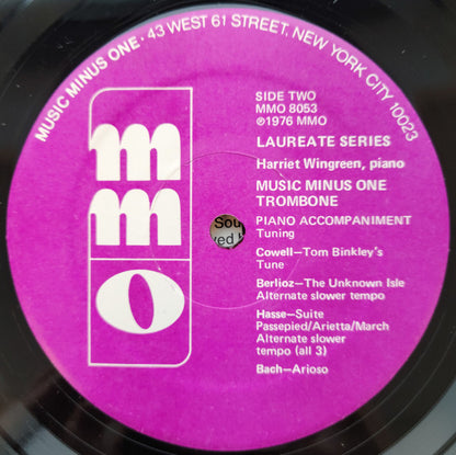 Jay Friedman, Harriet Wingreen : Music For Trombone & Piano (12")