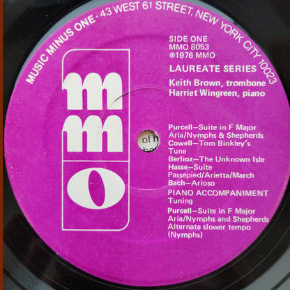 Jay Friedman, Harriet Wingreen : Music For Trombone & Piano (12")