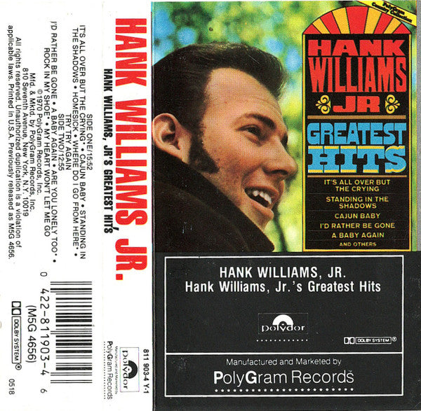 Hank Williams Jr* : Hank Williams Jr Greatest Hits (Cass, Comp, Dol)