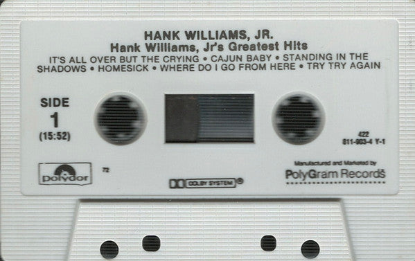 Hank Williams Jr* : Hank Williams Jr Greatest Hits (Cass, Comp, Dol)