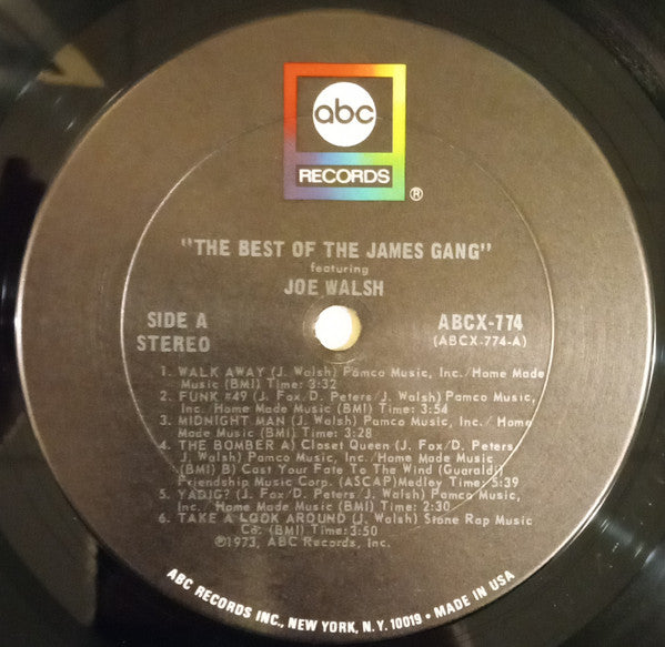 James Gang Featuring Joe Walsh : The Best Of James Gang Featuring Joe Walsh (LP, Comp)