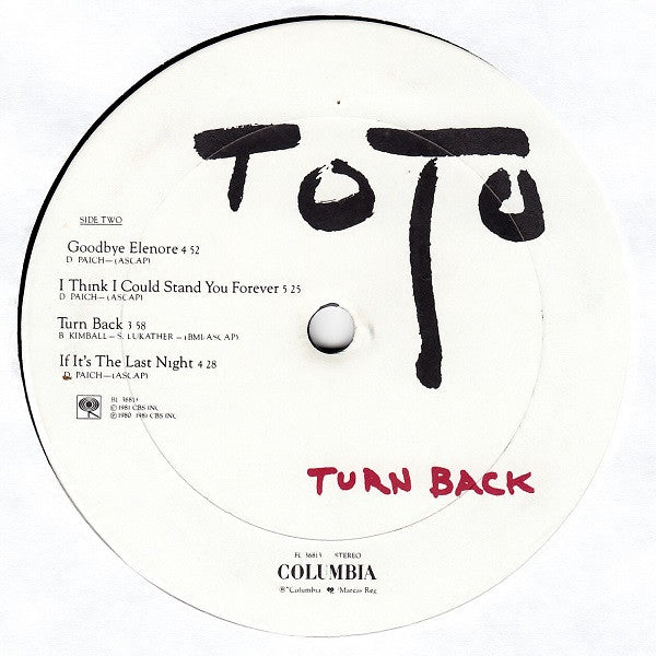 Toto : Turn Back (LP, Album, CTH)