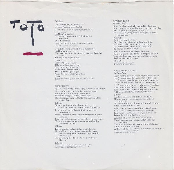 Toto : Turn Back (LP, Album, CTH)