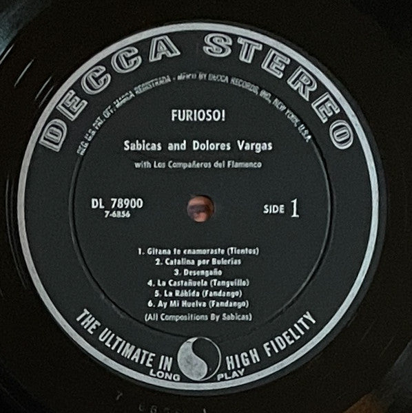 Sabicas, Dolores Vargas And Los Compañeros Del Flamenco : Furioso! (LP, Album)