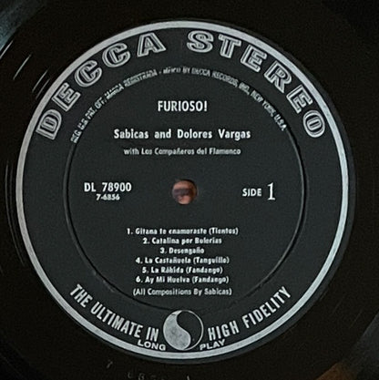 Sabicas, Dolores Vargas And Los Compañeros Del Flamenco : Furioso! (LP, Album)