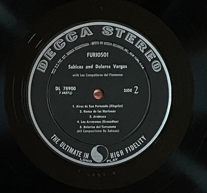 Sabicas, Dolores Vargas And Los Compañeros Del Flamenco : Furioso! (LP, Album)