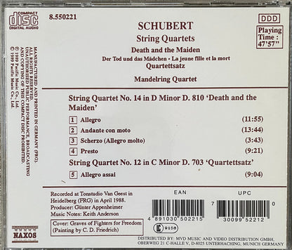 Schubert*, Mandelring Quartet* : Death And The Maiden • Quartettsatz (CD, Album)