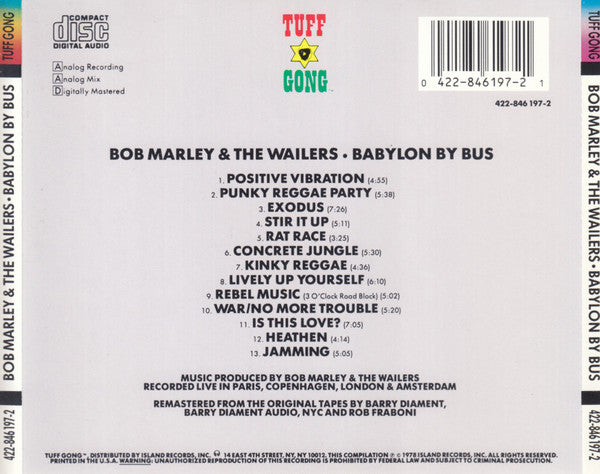 洋楽 Bob Marley & The Wailers - Babylon ByBus Bob Marley & The Wailers – Babylon By Bus – 2 x Vinyl (LP
