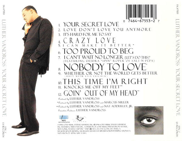 Luther Vandross : Your Secret Love (CD, Album)