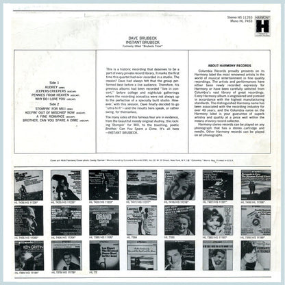 Dave Brubeck : Instant Brubeck (LP, Album, RE)