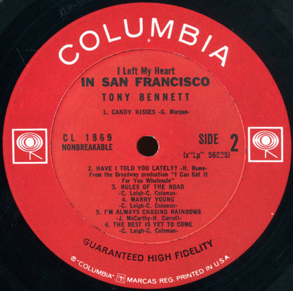 Tony Bennett : I Left My Heart In San Francisco (LP, Album, Mono, 2-E)
