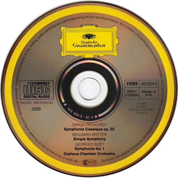 Prokofiev*, Britten*, Bizet* - Orpheus Chamber Orchestra : Classical Symphony - Symphony In C - Simple Symphony (CD, Album)