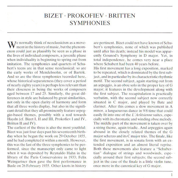Prokofiev*, Britten*, Bizet* - Orpheus Chamber Orchestra : Classical Symphony - Symphony In C - Simple Symphony (CD, Album)