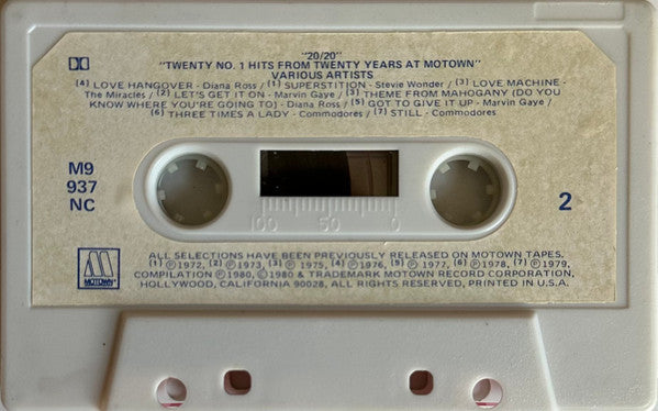 Various : 20/20 Twenty No.1 Hits From Twenty Years At Motown (Cass, Comp)