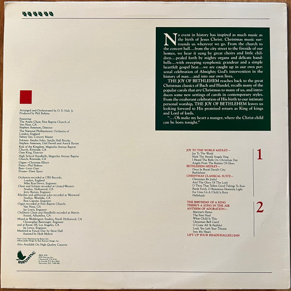 Various : The Joy of Bethlehem - A Symphonic and Choral Christmas Festival (LP, Album)