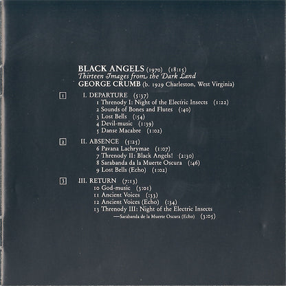 Kronos Quartet : Black Angels (CD, Album)