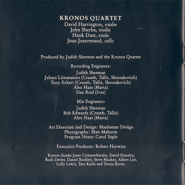 Kronos Quartet : Black Angels (CD, Album)